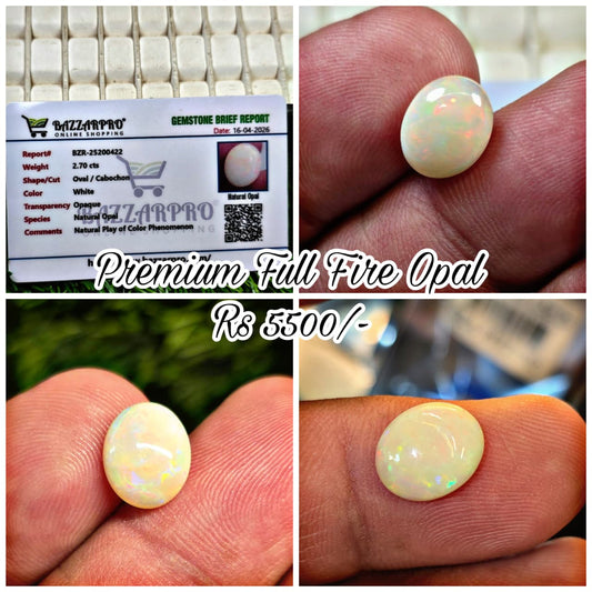 Natural Full Fire Opal Stone With Lab Certificate