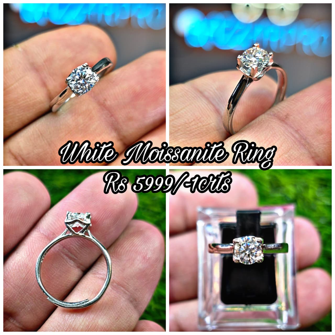 Premium Quality White Moissanite Ring (Ladies)