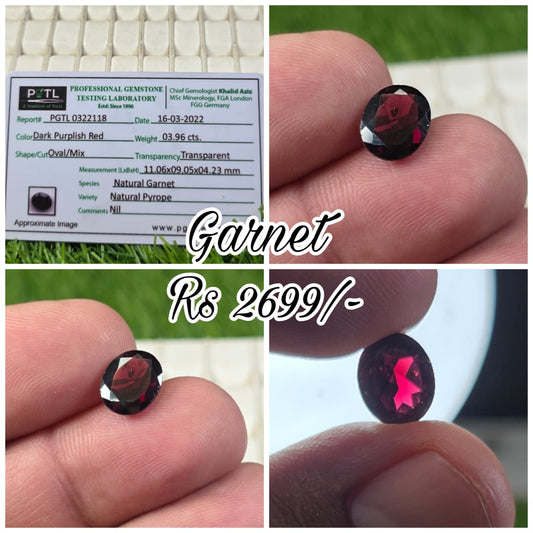 Garnet Stone With Lab Certificate