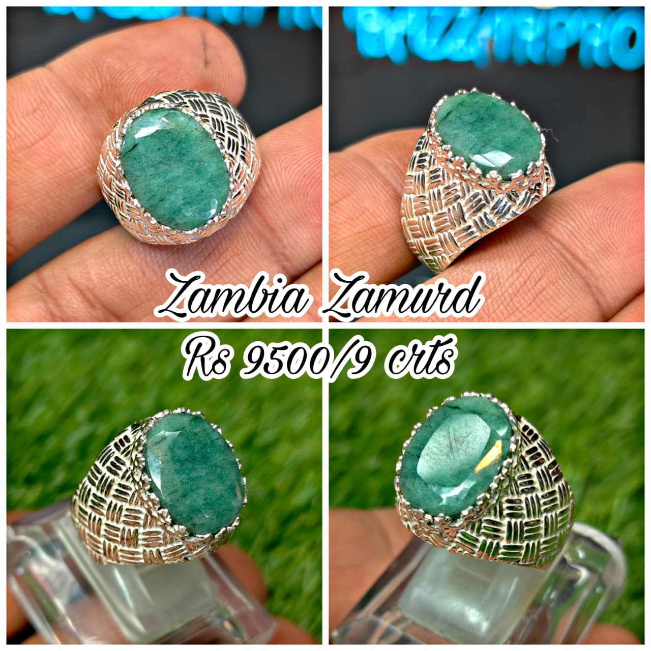 Premium Quality Zambia Zamurd Ring