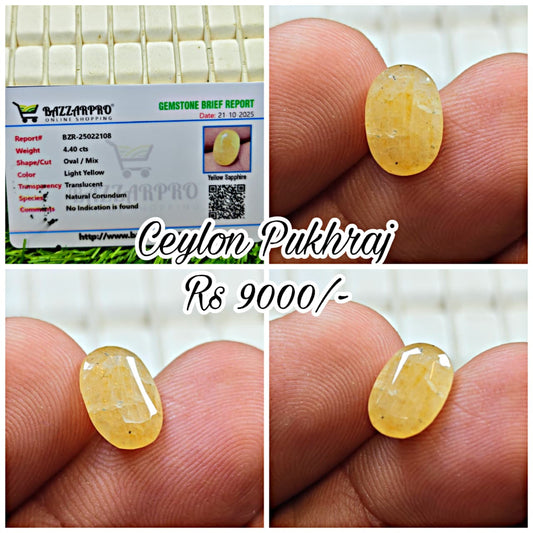 Premium Quality Ceylon Pukhraj With Lab Certificate