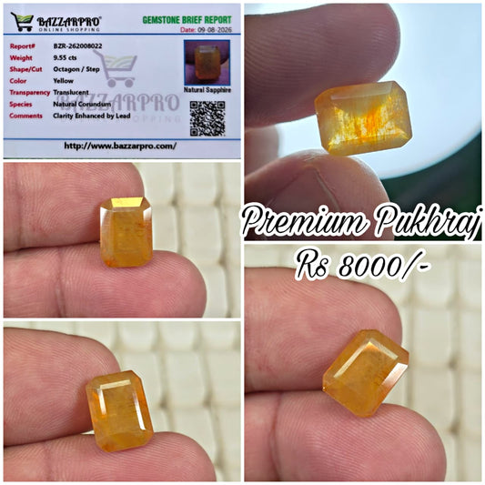 Premium Quality Pukhraj Stone With Lab Certificate