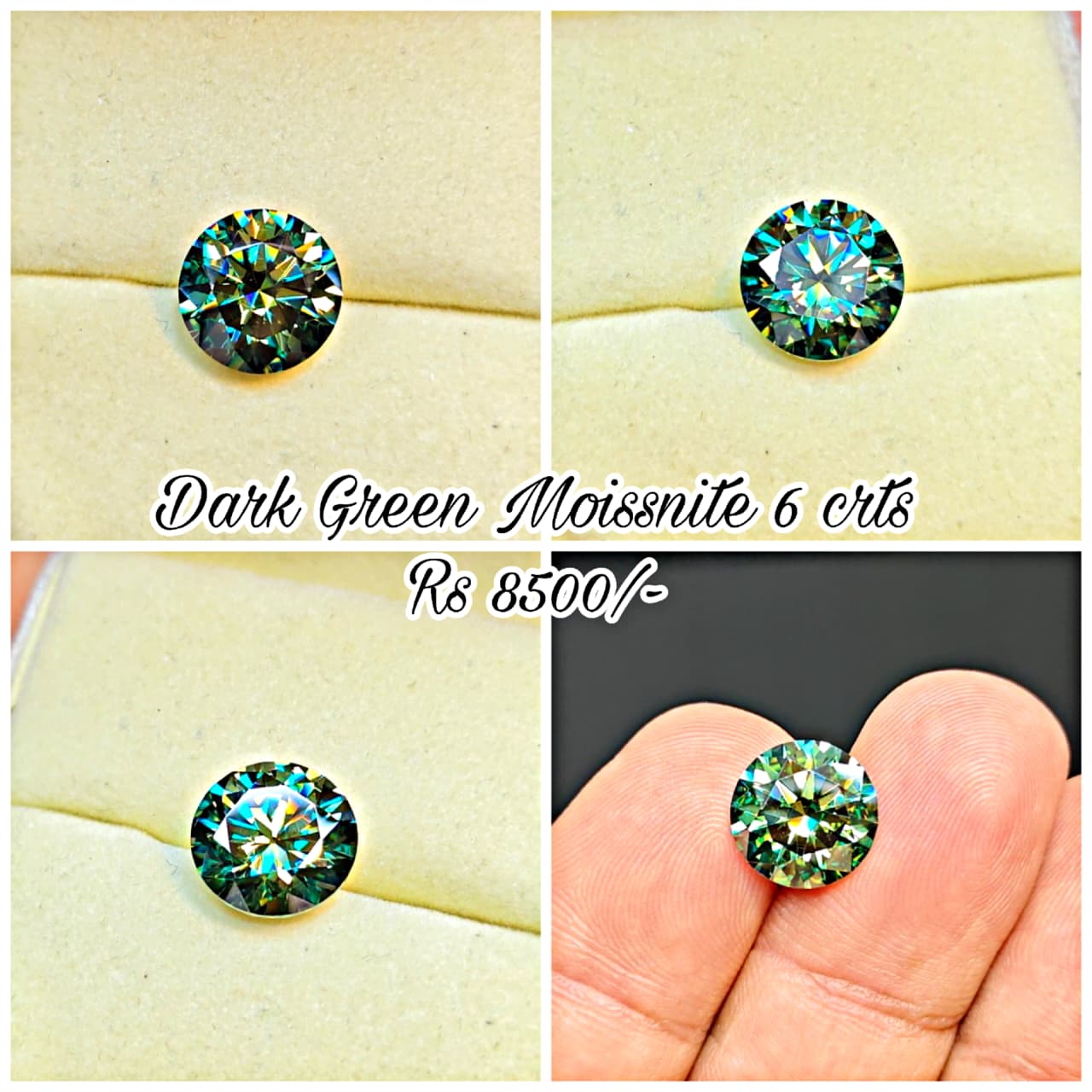 Dark Green Color Moissanite