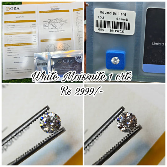 White Moissanite With Gra Lab Certificate