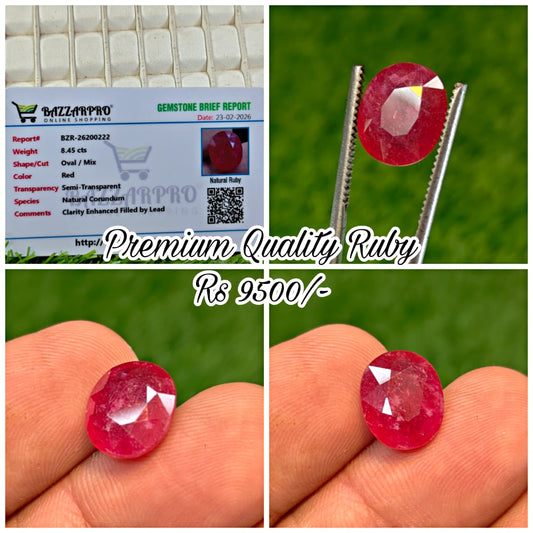 Premium Quality Ruby With Lab Certifice