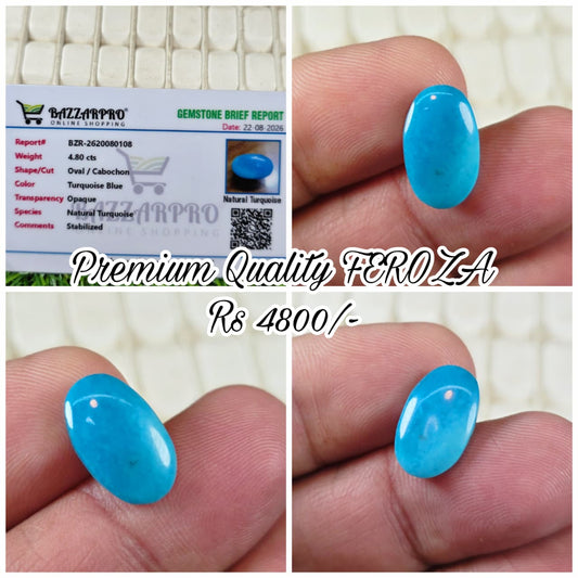 Natural Feroza Stone With Lab Certificate