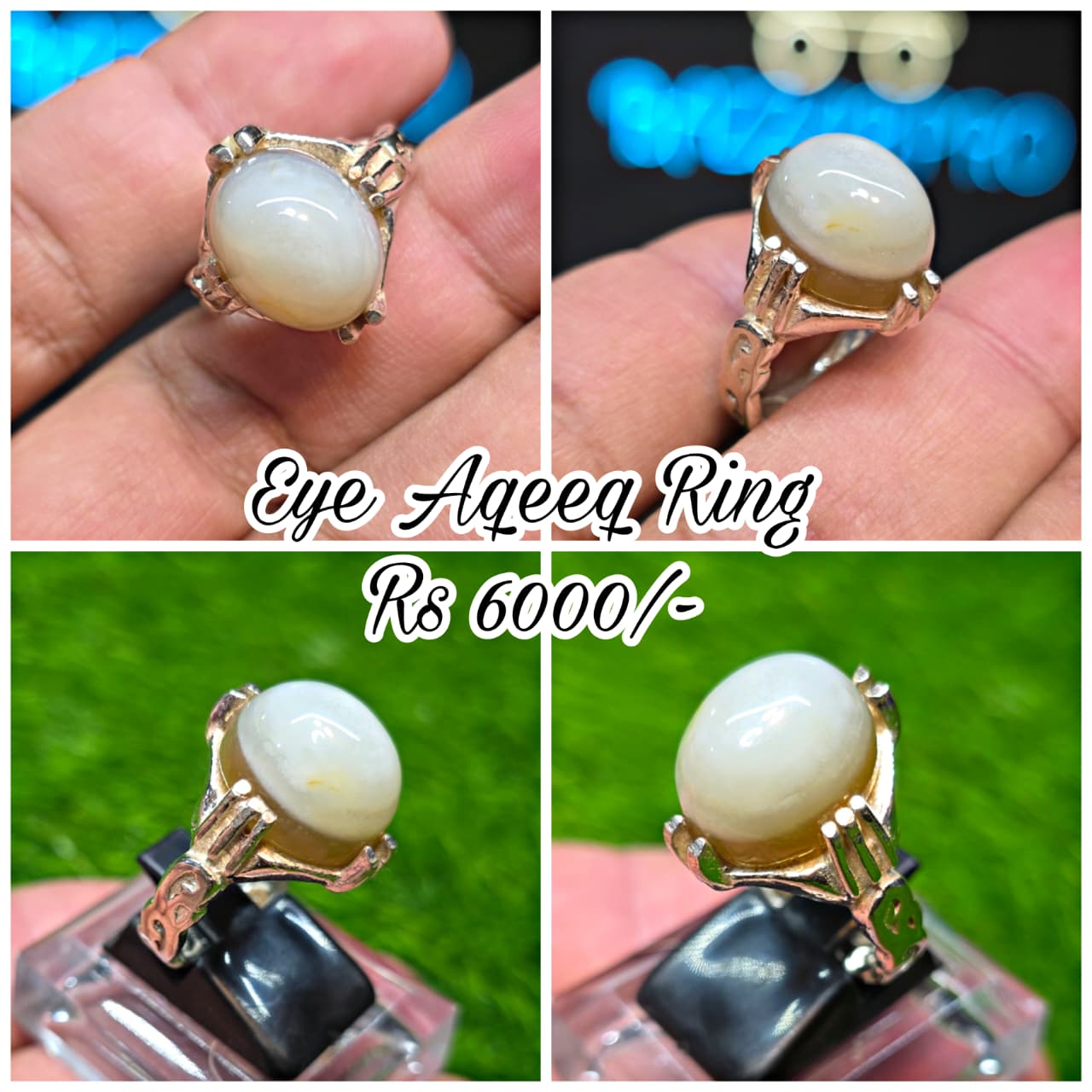 Premium Quality Eye Aqeeq Ring