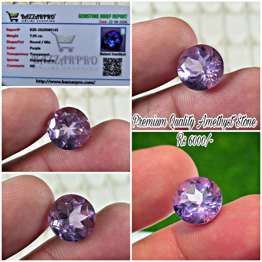 Natural Amethyst Stone With Lab Certificate