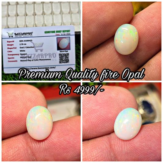 Natural Full Fire Opal Stone With Lab Certificate