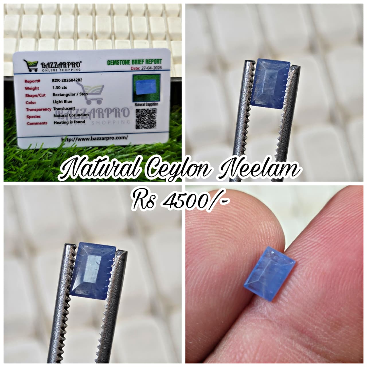 Premium Quality Ceylon Neelam With Lab Certificate