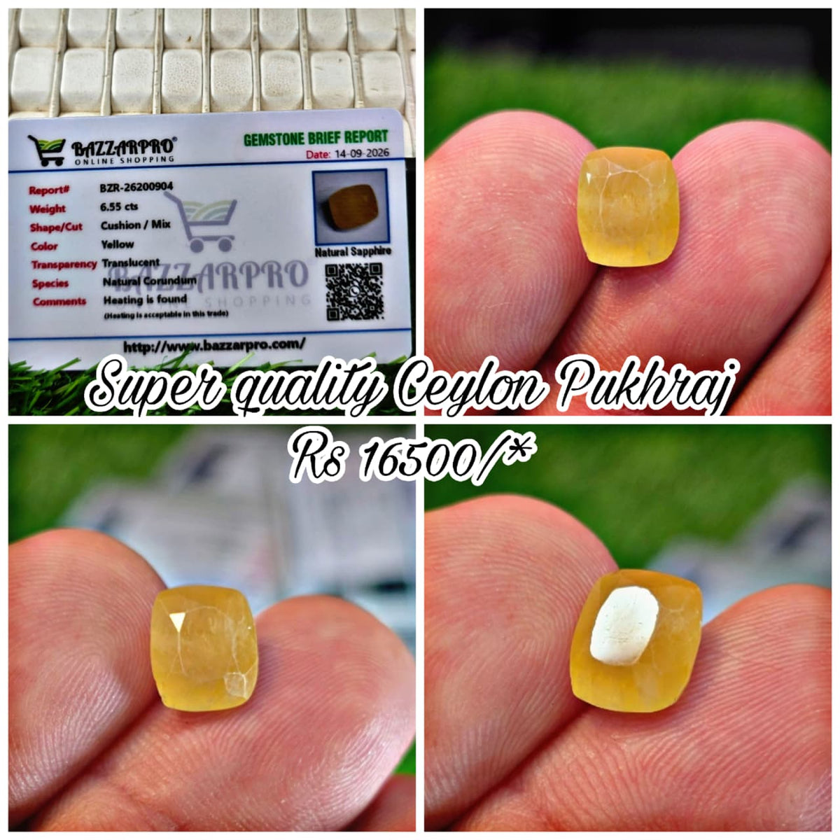 Natural Ceylon Pukhraj Stone With Lab Certificate