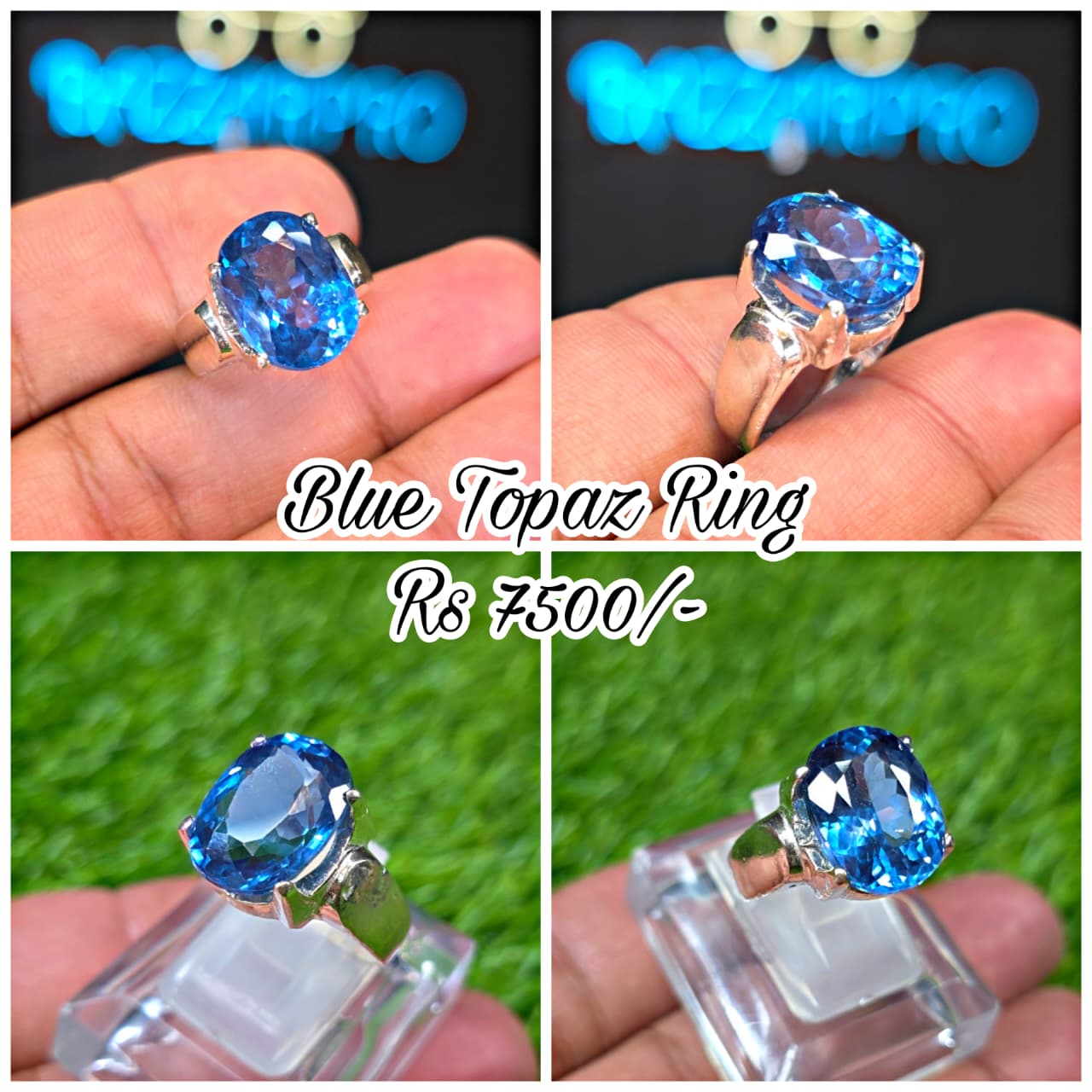 Premium Quality Blue Topaz Ring