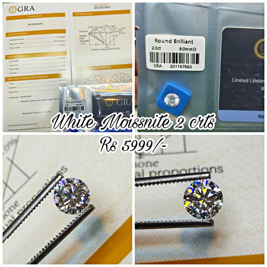 White Moissanite With Gra Lab Certificate