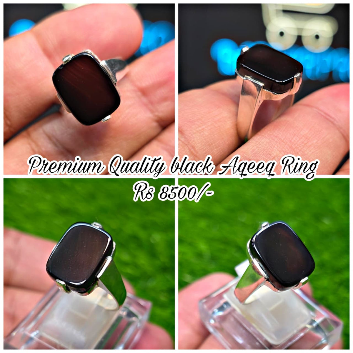 Premium Quality Black Aqeeq Ring