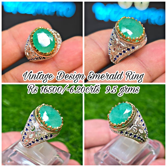 Premium Quality Vintage Style Emerald Ring