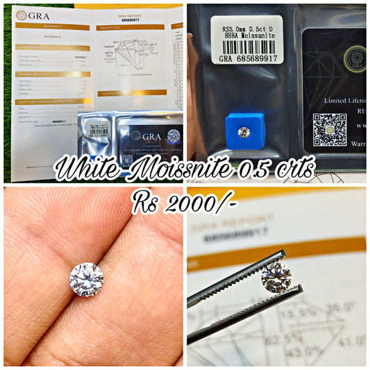 White Moissanite With Gra Lab Certificate