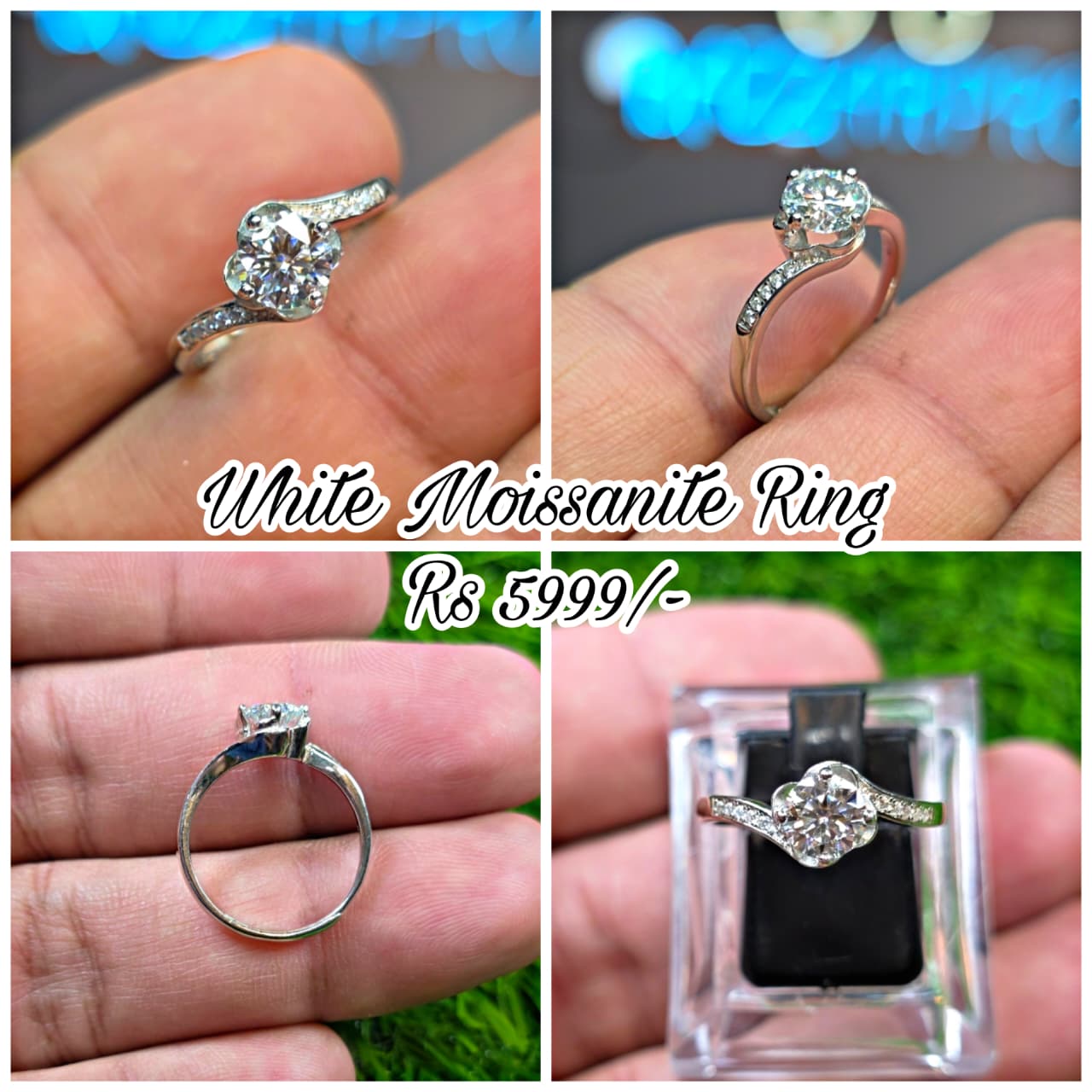 Premium Quality White Moissanite Ring (Ladies)