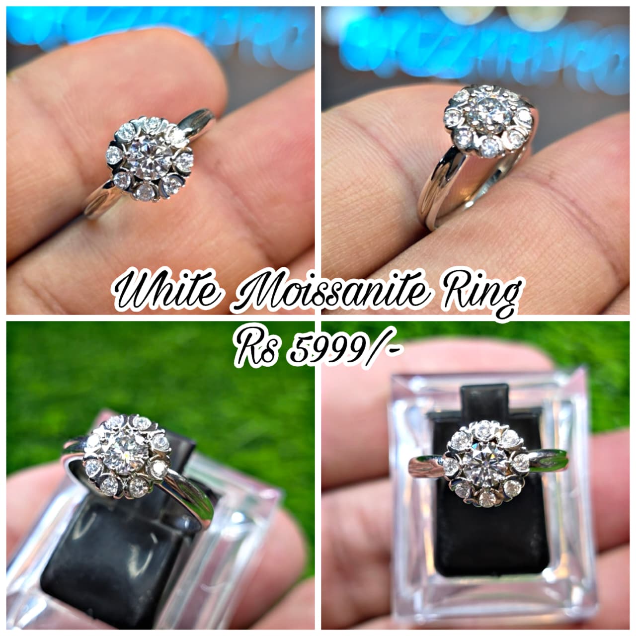 Premium Quality White Moissanite Ring (Ladies)