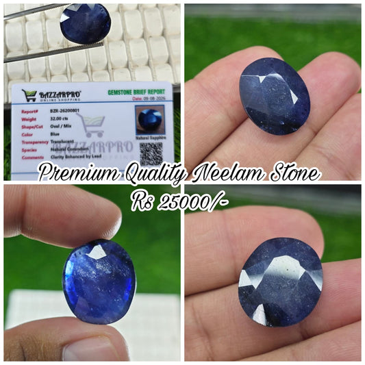 Premium Quality Neelam Stone With Lab Certificate