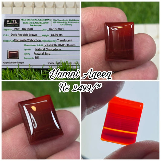 Yamni Aqeeq Stone With Lab Certificate