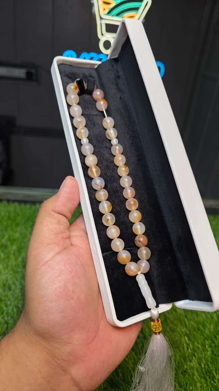 Natural Aqeeq Tasbeeh 33 Beads