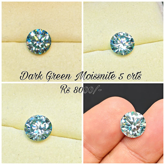 Dark Green Color Moissanite