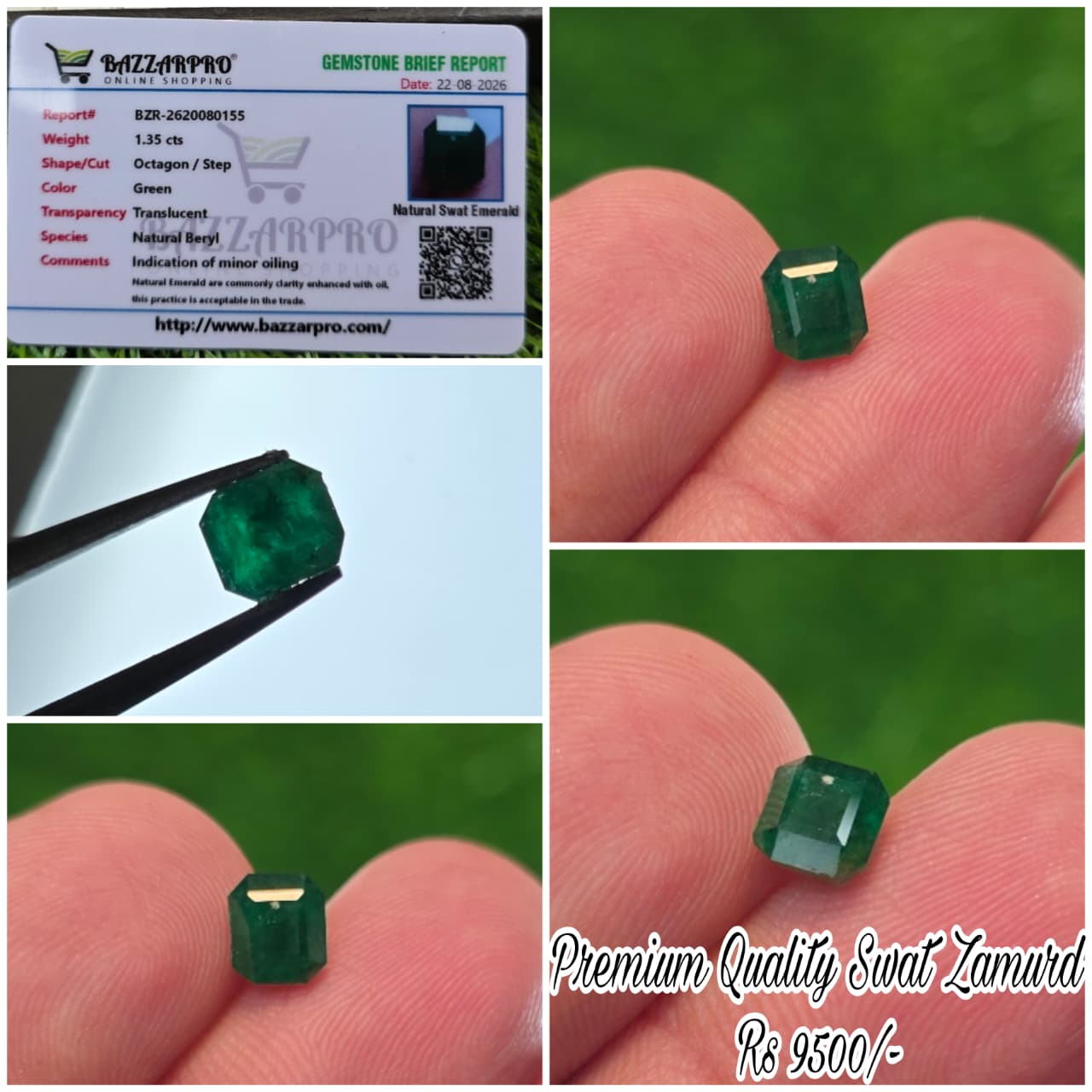 Natural Swat Zamurd Stone With Lab Certificate