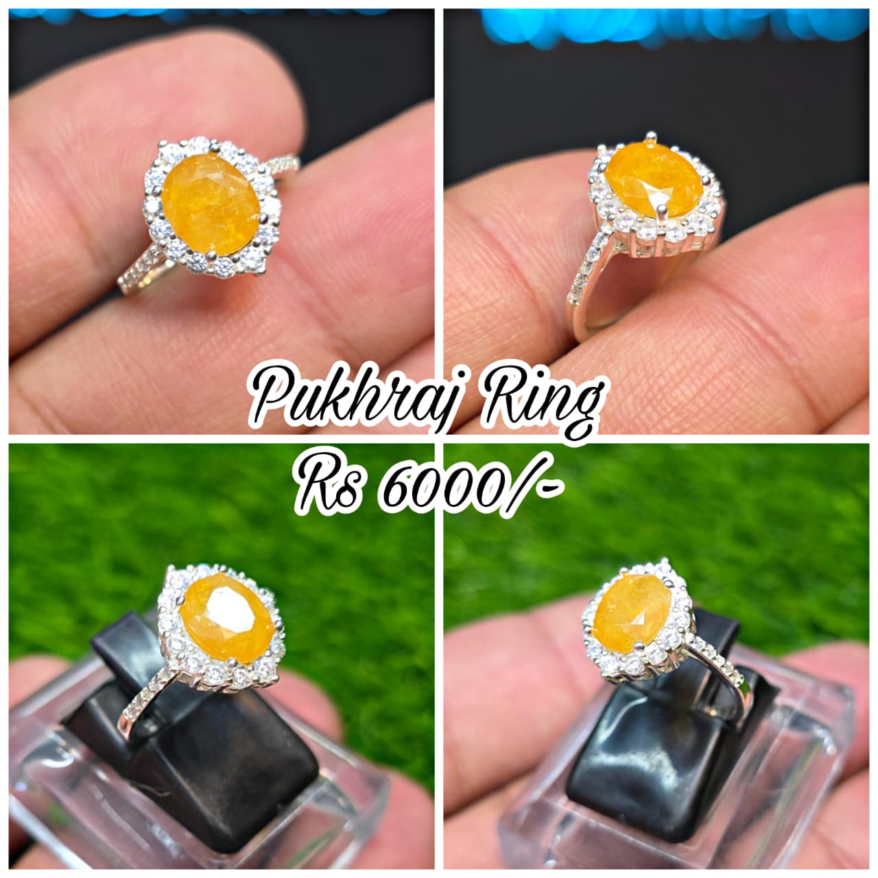 Premium Quality Pukhraj Ring (Ladies)