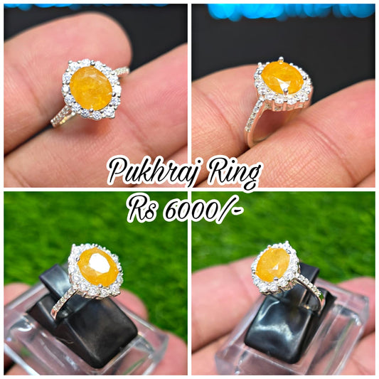 Premium Quality Pukhraj Ring (Ladies)