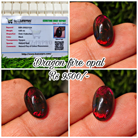 Black Fire Opal With Lab Certificate