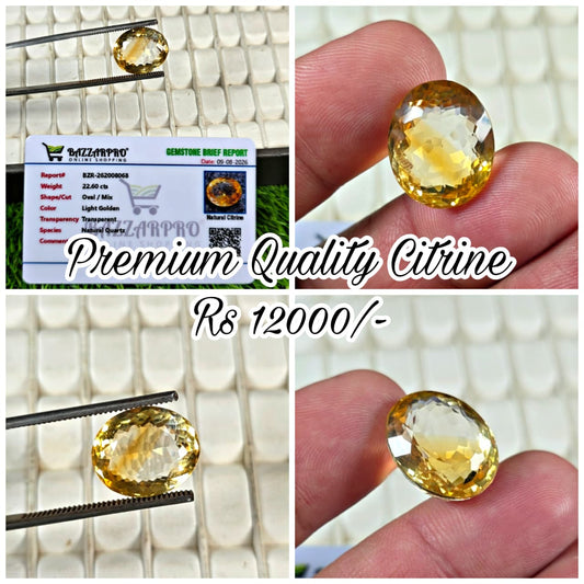 Premium Quality Citrine Stone With Lab Certificate