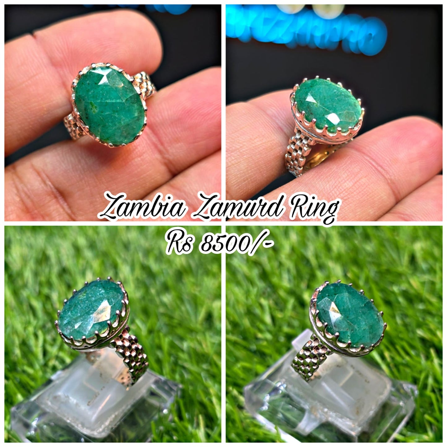 Premium Quality Zambia Zamurd Ring