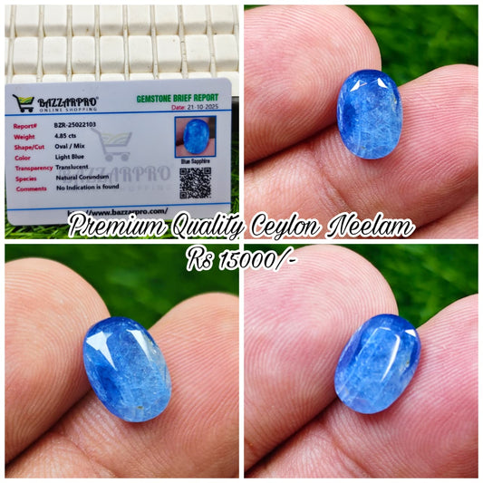 Premium Quality Ceylon Neelam With Lab Certificate