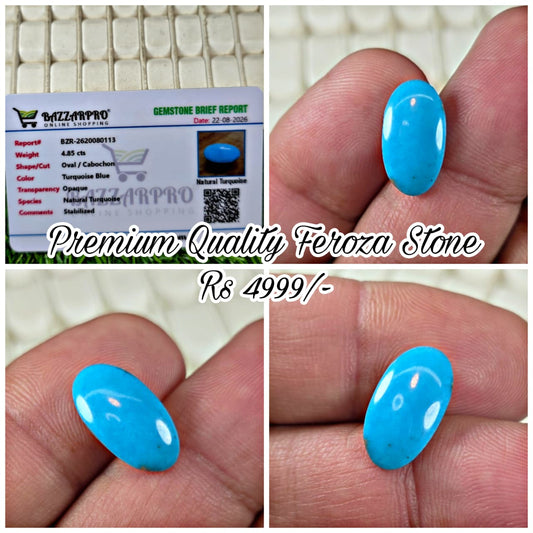 Natural Feroza Stone With Lab Certificate