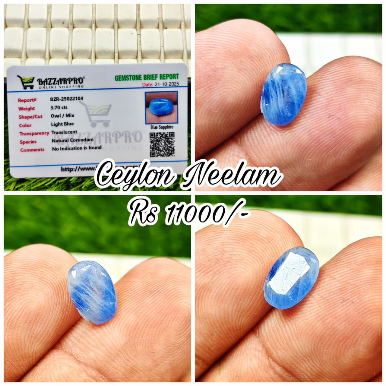 Premium Quality Ceylon Neelam With Lab Certificate