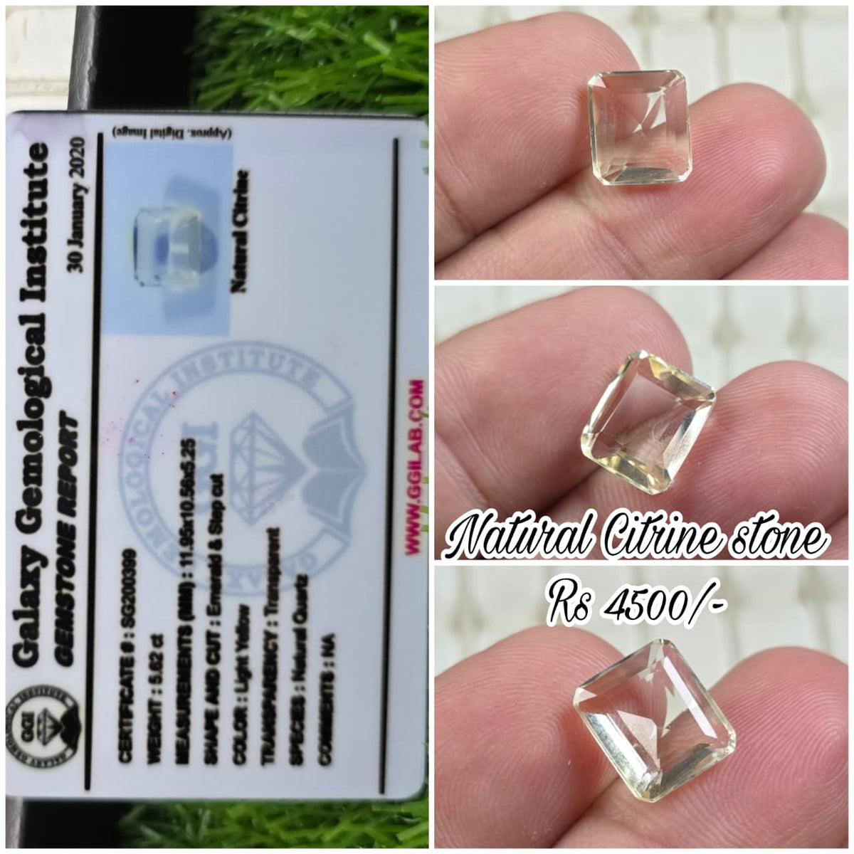 Natural Citrine Stone With Lab Certificate