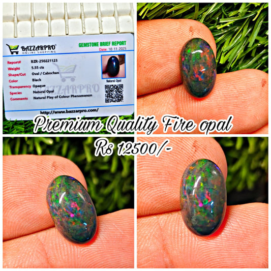 Black Fire Opal With Lab Certificate