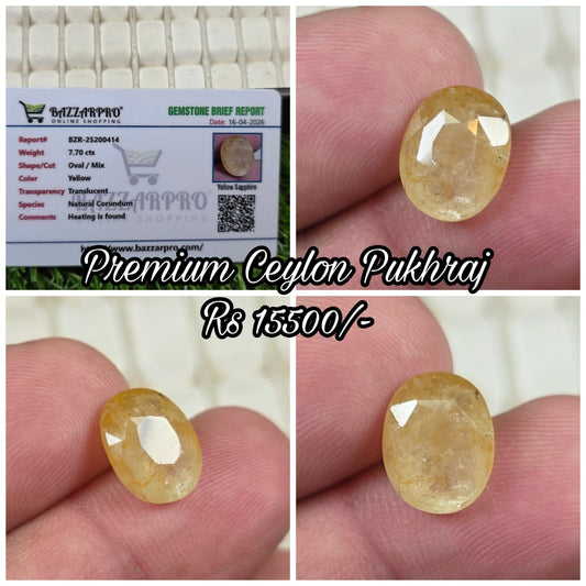 Natural Ceylon Pukhraj Stone With Lab Certificate