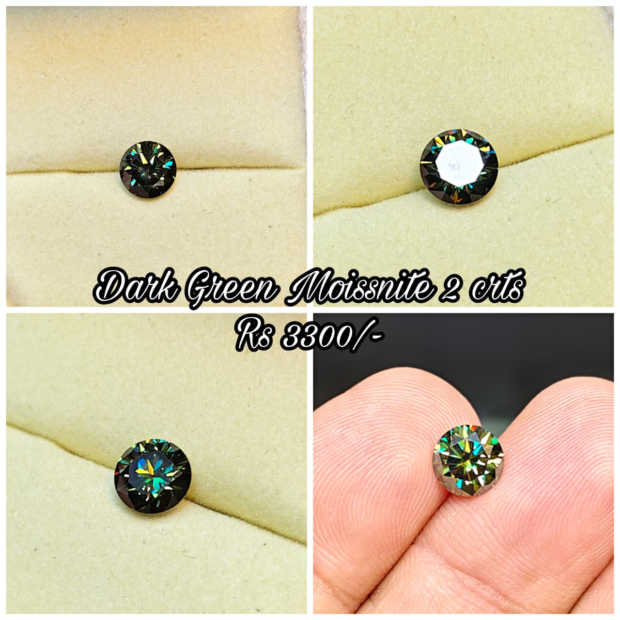 Dark Green Moissanite