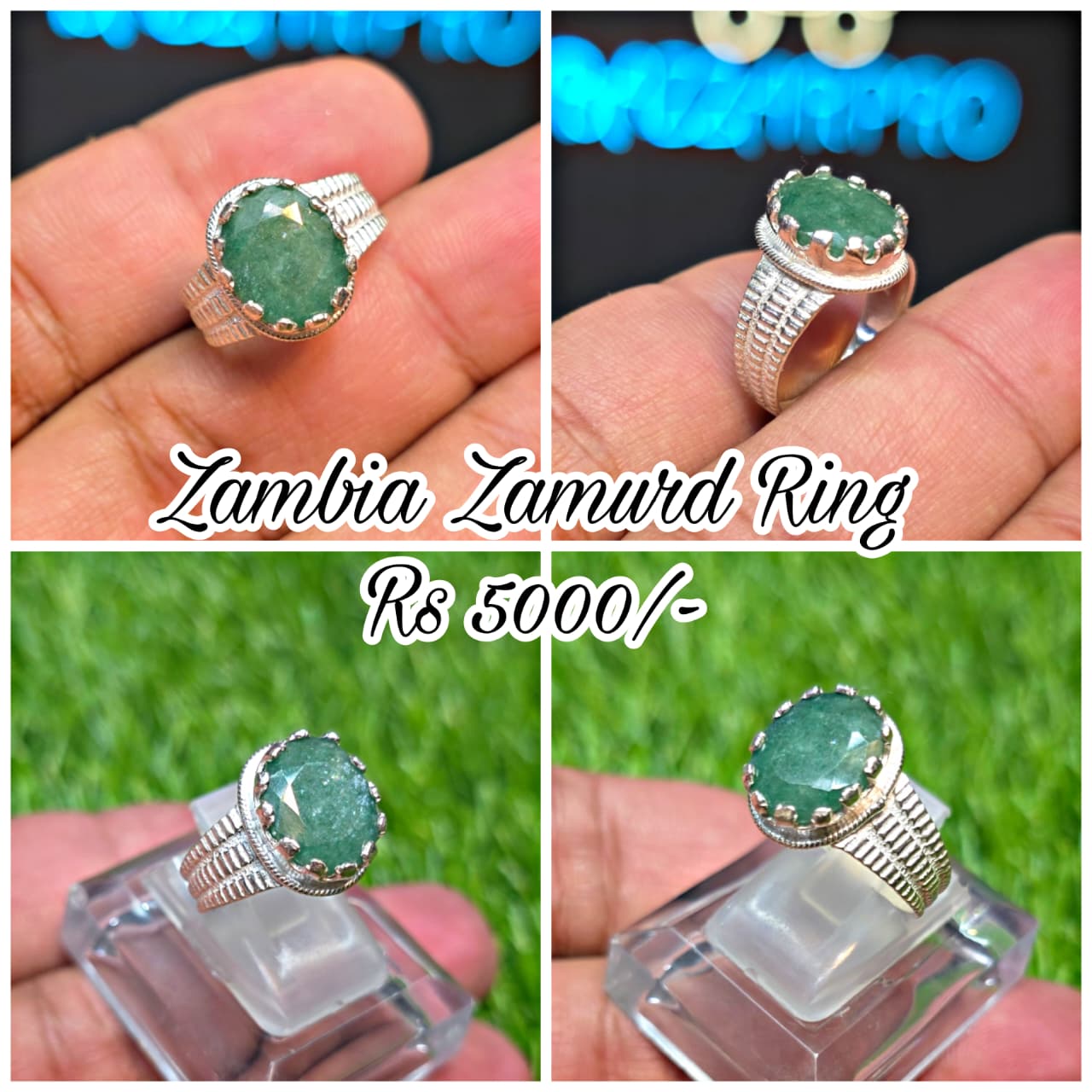 Premium Quality Zambia Zamurd Ring