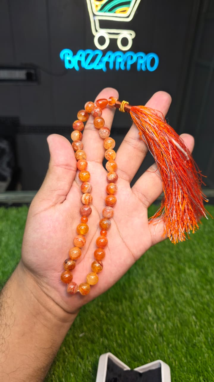 Natural Aqeeq Tasbeeh 33 Beads