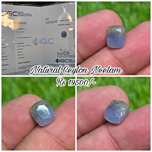 Natural Ceylon Neelam With Lab Certificate