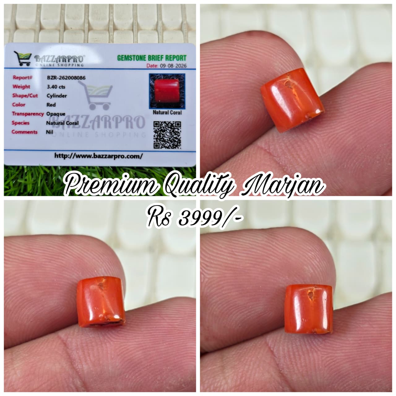 Premium Quality Marjan Stone With Lab Certificate