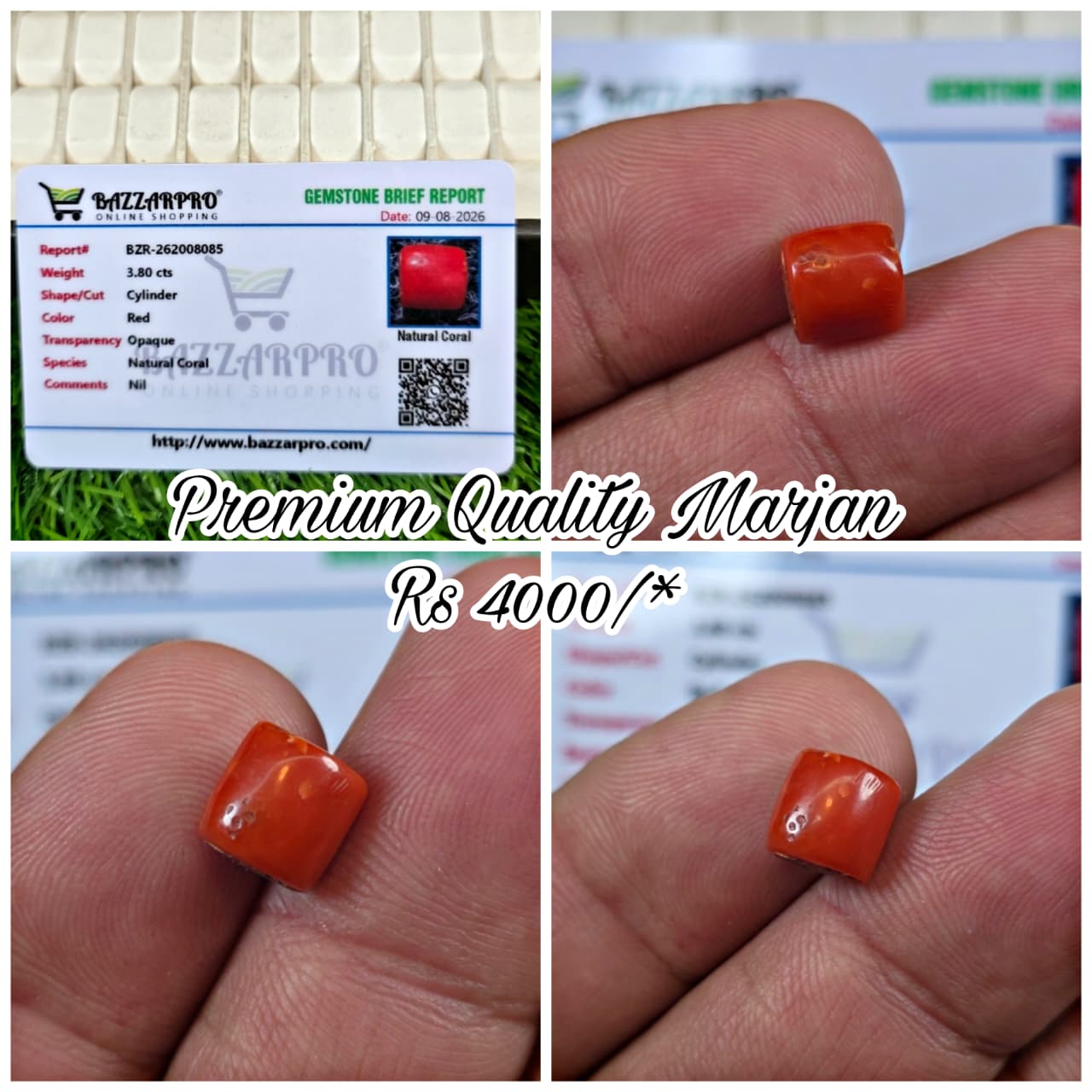 Premium Quality Marjan Stone With Lab Certificate