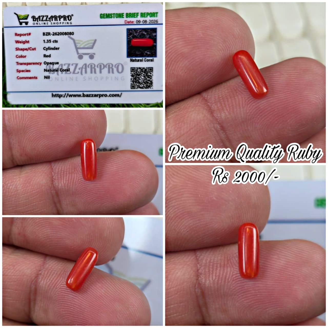 Premium Quality Marjan Stone With Lab Certificate