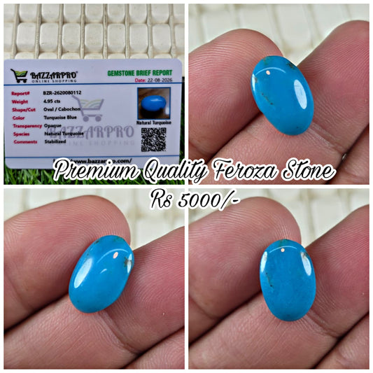Natural Feroza Stone With Lab Certificate