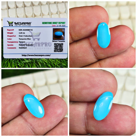 Natural Feroza Stone With Lab Certificate
