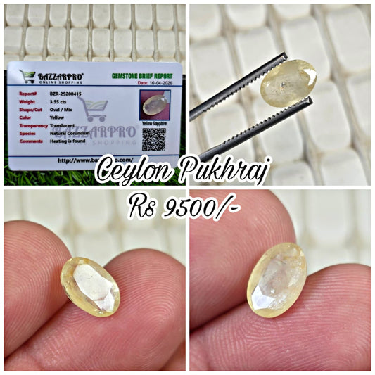 Natural Ceylon Pukhraj Stone With Lab Certificate