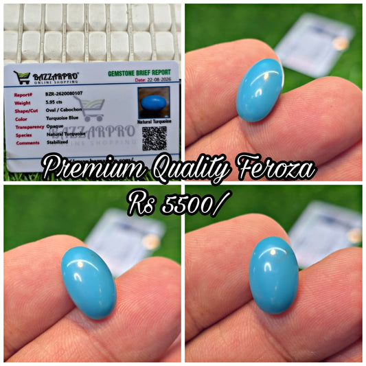 Natural Feroza Stone With Lab Certificate