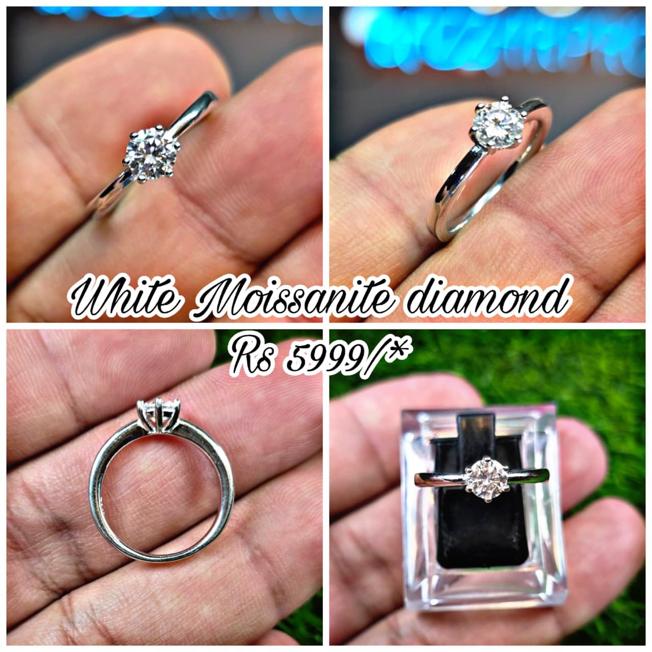 Premium Quality White Moissanite Ring (Ladies)